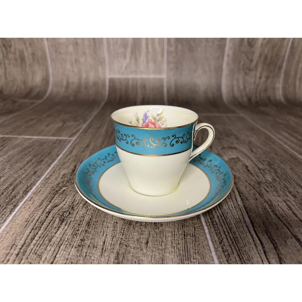 Vintage Aynsley John England Porcelain Demitasse Saucer C185 Pattern Mini Tea